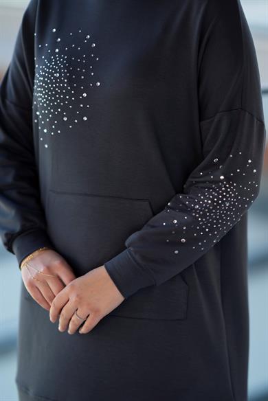 Latera Taş Detaylı Sweat Antrasit