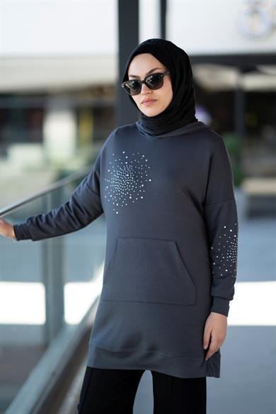 Latera Taş Detaylı Sweat Antrasit