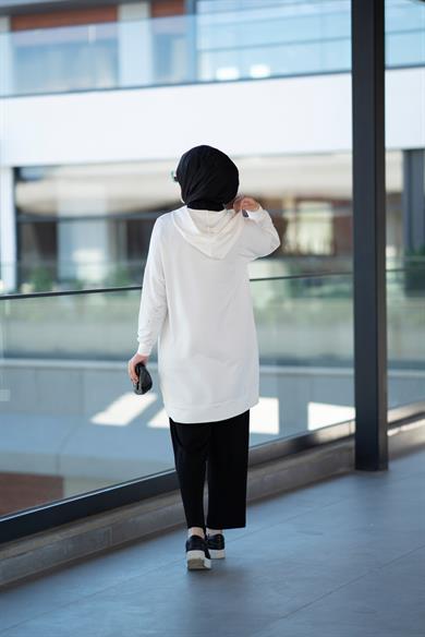 Latera Taş Detaylı Sweat Ekru