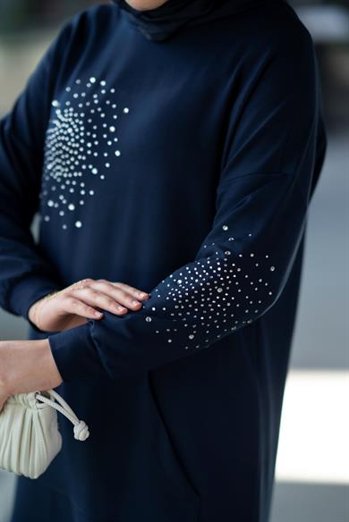 Latera Taş Detaylı Sweat Lacivert