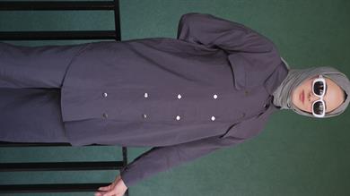 Qupra Çıt Çıtlı Gömlek Pantolon Antrasit İkili Takım Cloud