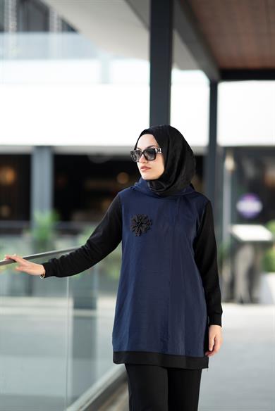 Qupra Kumaş Bambu Penye Lacivert İkili Takım Noor