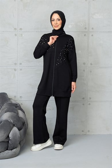 Taşlı Oysho Siyah İkili Takım Tiffany