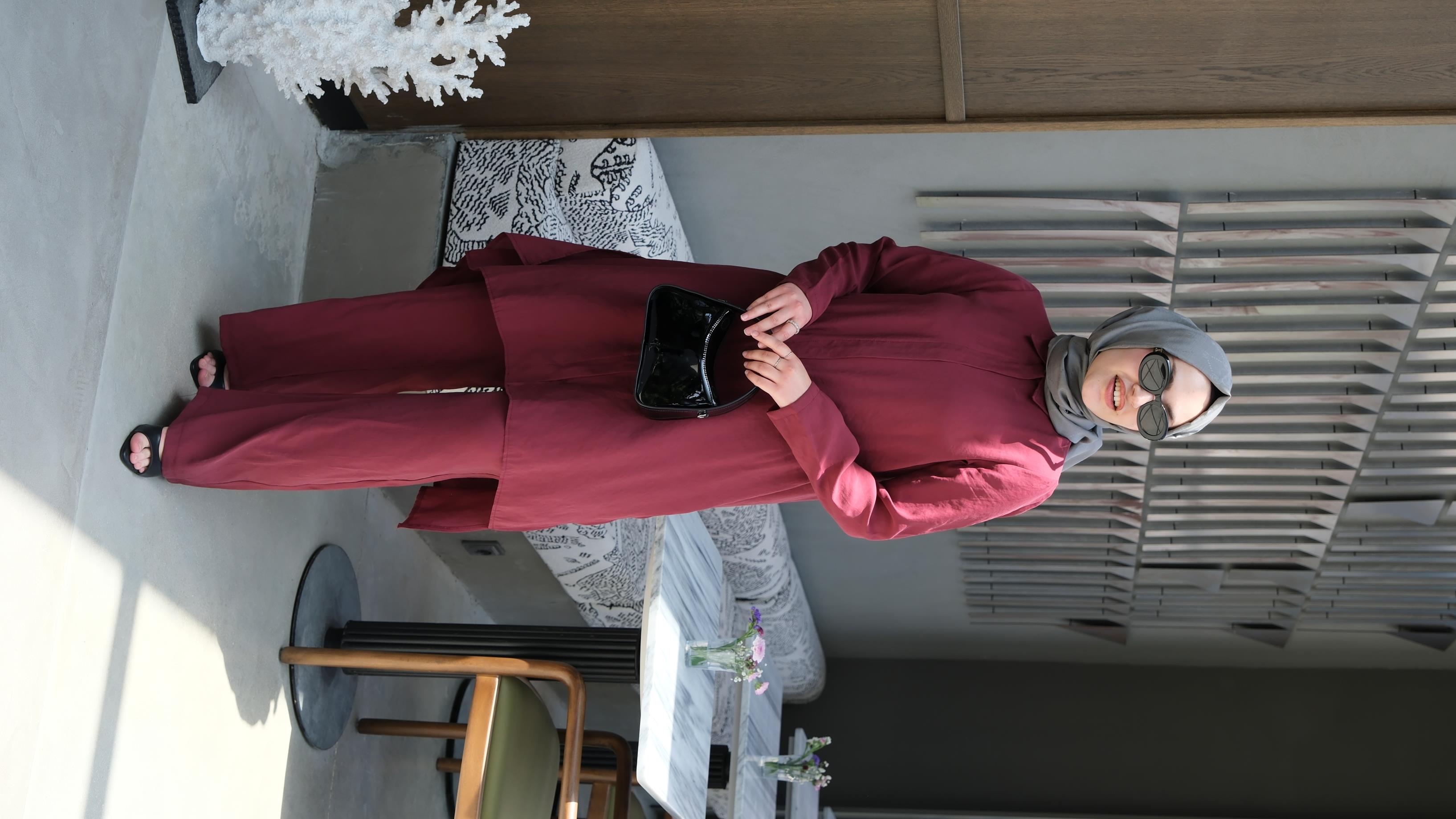 Qupra Giy Çık Kap&Pantolon Takım Mina Vişne Çürüğü