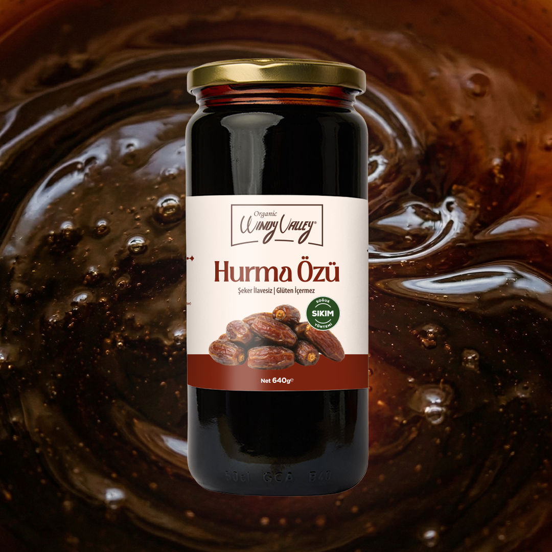 Gurme Hurma Özü (640 gr) Soğuk sıkım, Şeker ilavesiz, Gluten içermez  