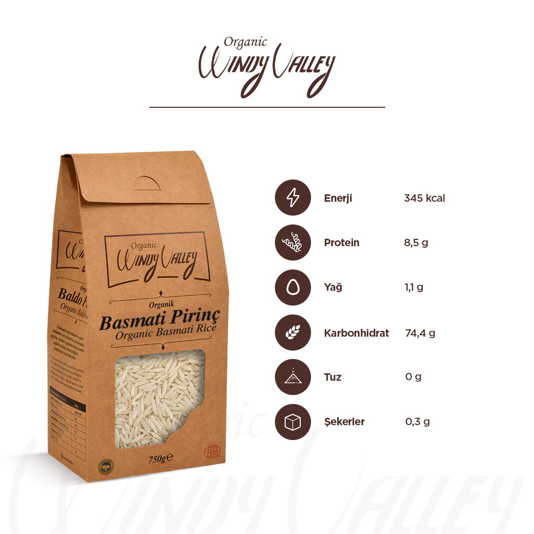 Organik Basmati Pirinç 750 gr