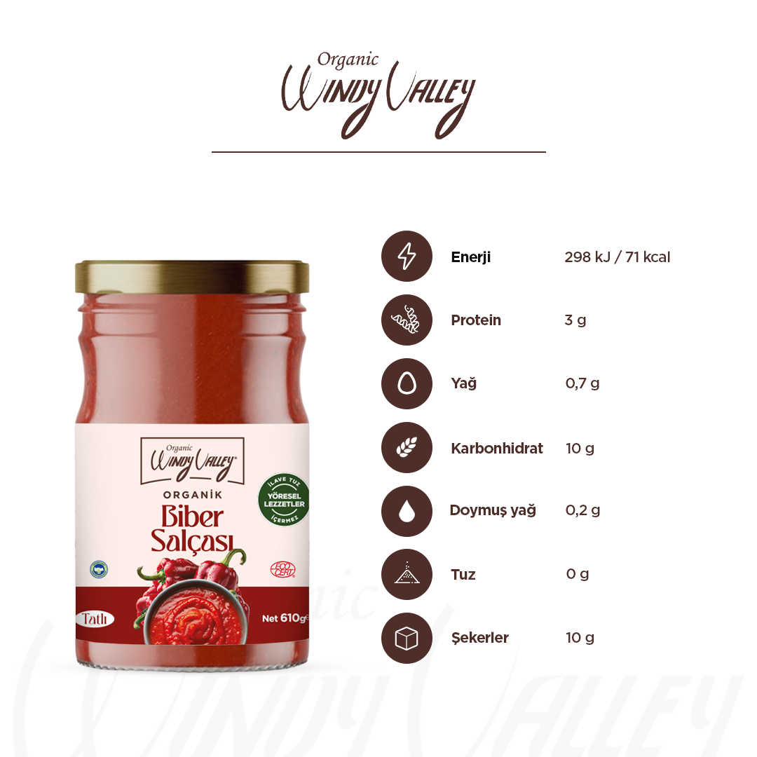 Organik Biber Salçası (610gr x2)
