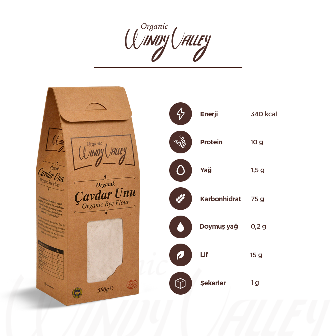 Organik Çavdar Unu (500 gr) Yerli ürün