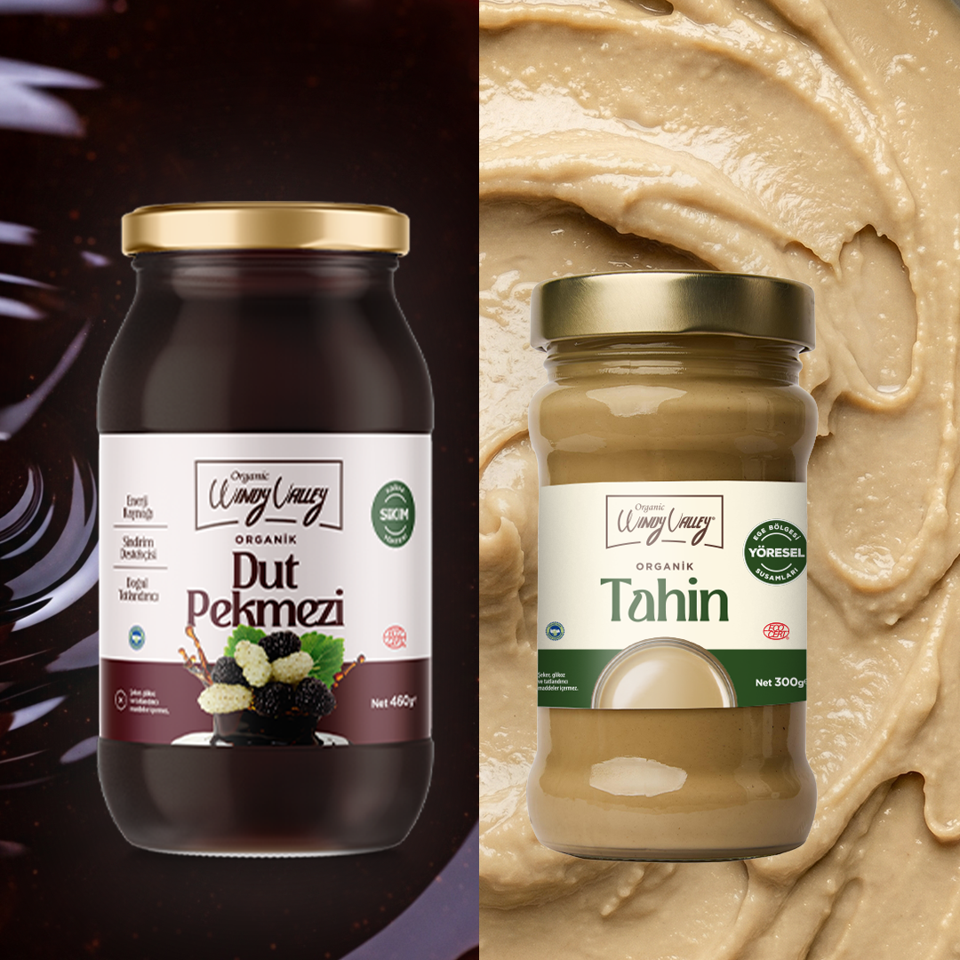 Organik Dut Pekmezi (460gr) & Organik Tahin (300gr)  Şeker ilavesiz