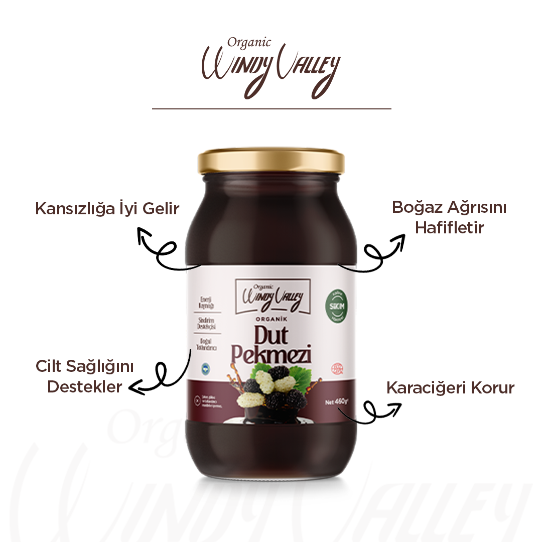 Organik Dut Pekmezi (460gr) Soğuk Sıkım, Şeker ilavesiz  