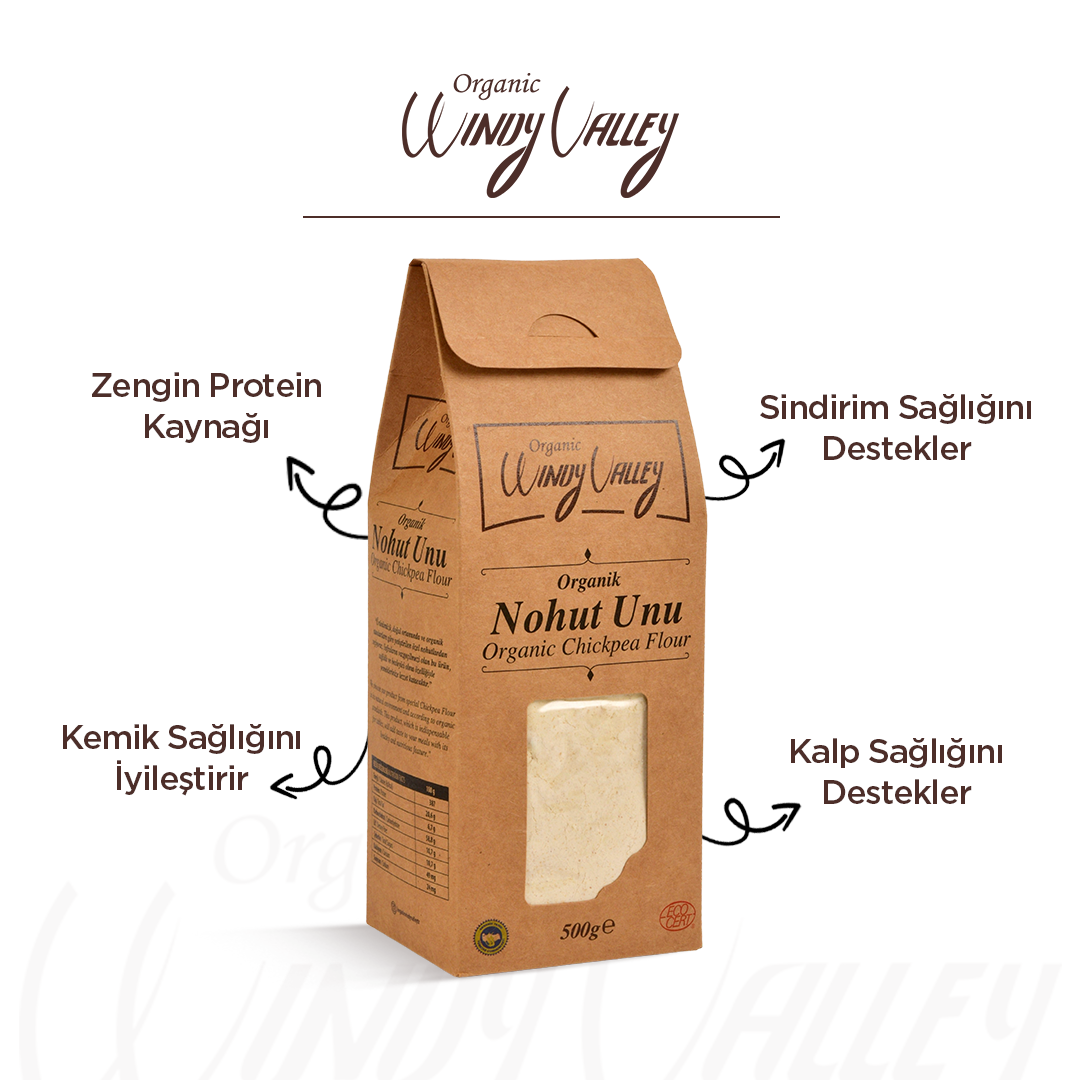 Organik Glutensiz Nohut Unu  (500 gr)  Yerli ürün 