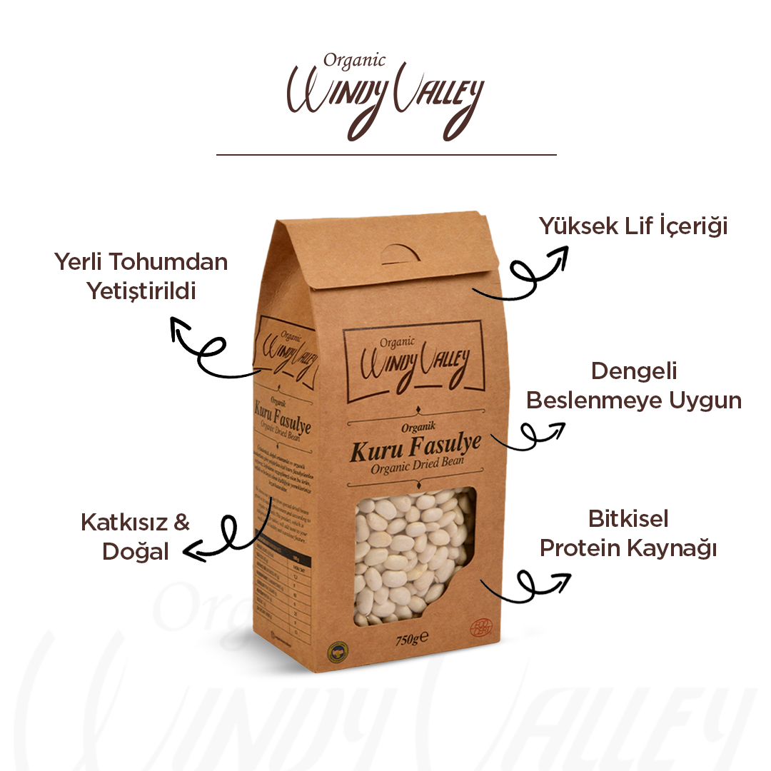 Organik Kuru Fasulye  (750  gr) Yerli ürün