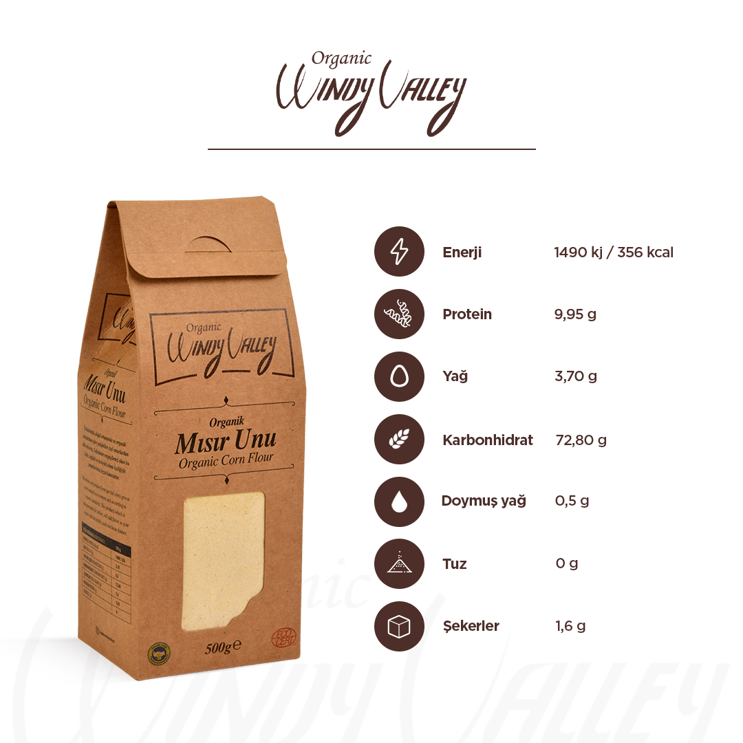 Organik Mısır Unu (500 gr) Yerli ürün
