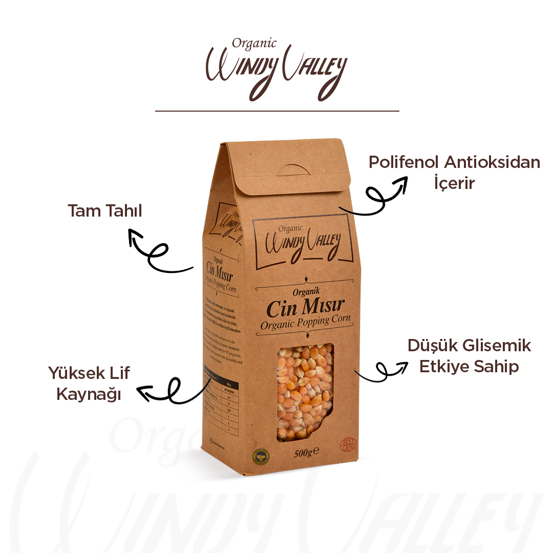 Organik Patlatmalık Mısır (500 gr ) GDO suz, Yerli Ürün 