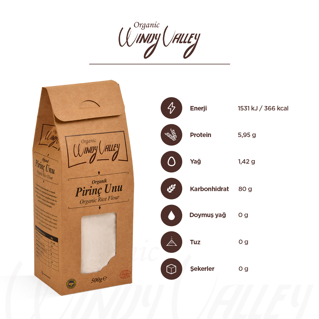 Organik Pirinç Unu (500 gr)  Yerli ürün