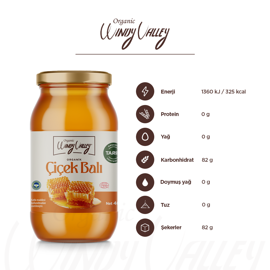 Organik Süzme Çiçek Balı (460 gr) 