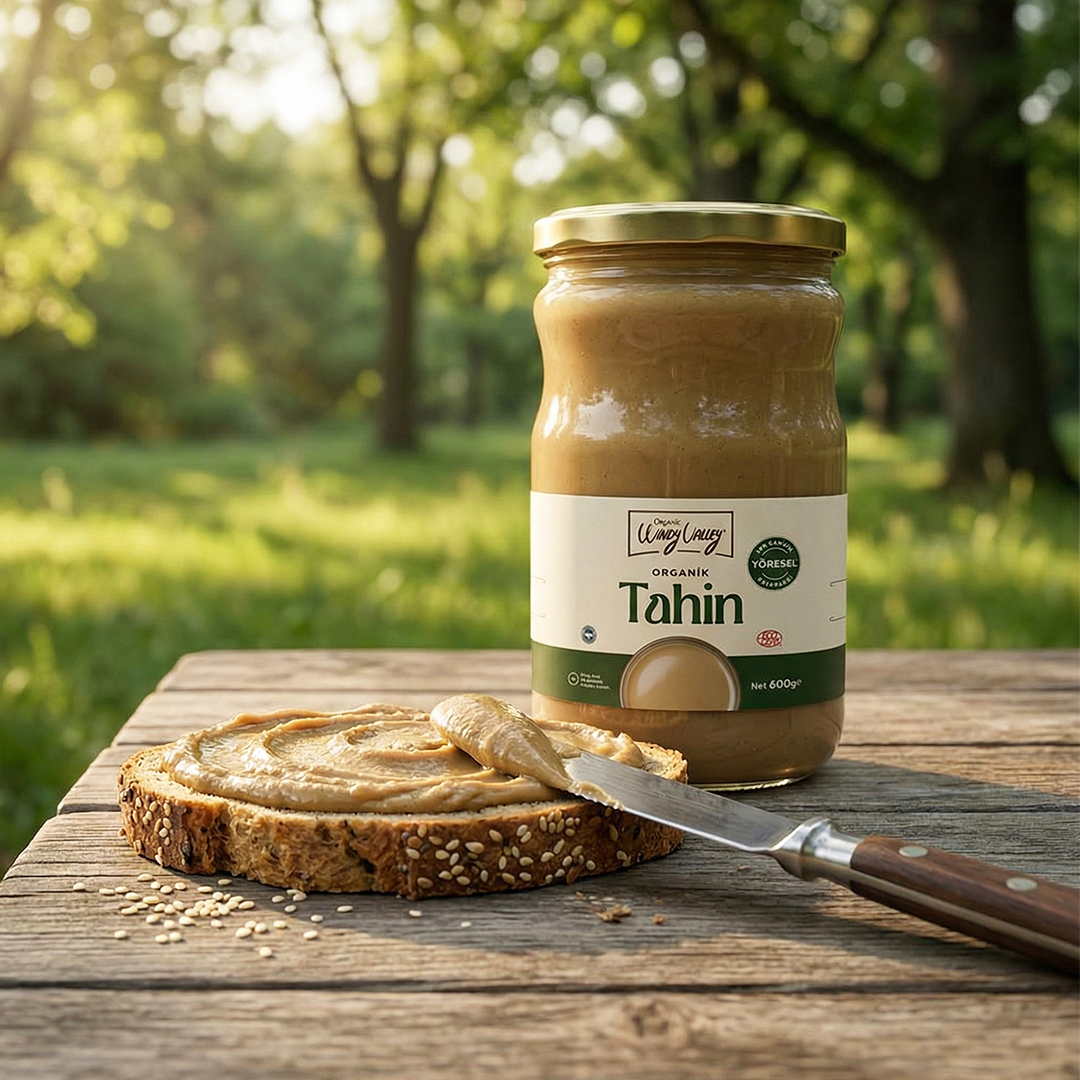 Organik Tahin (600 gr) Yerli susamdan üretilmiştir.Gluten içermez.İlave yağ içermez