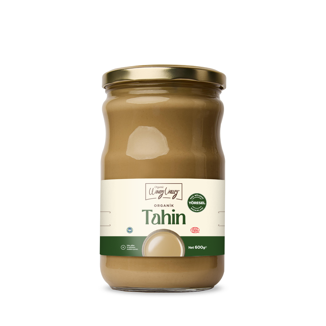 Organik Tahin (600 gr) Yerli susamdan üretilmiştir.Gluten içermez.İlave yağ içermez