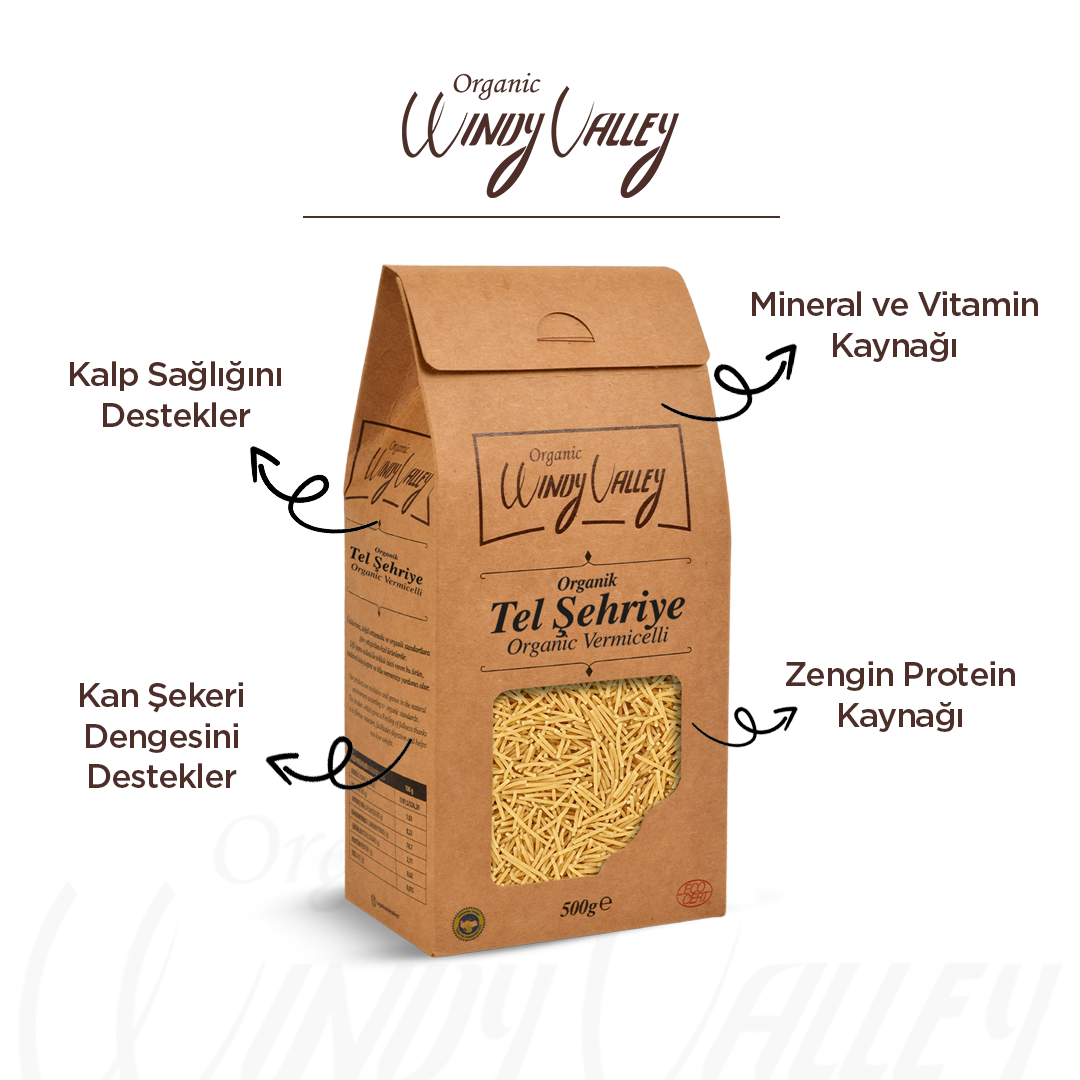 Organik Tel şehriye 500 gr (Yerli ürün)