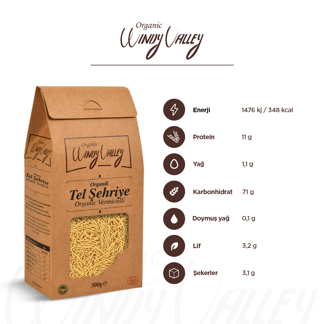 Organik Tel şehriye 500 gr (Yerli ürün)