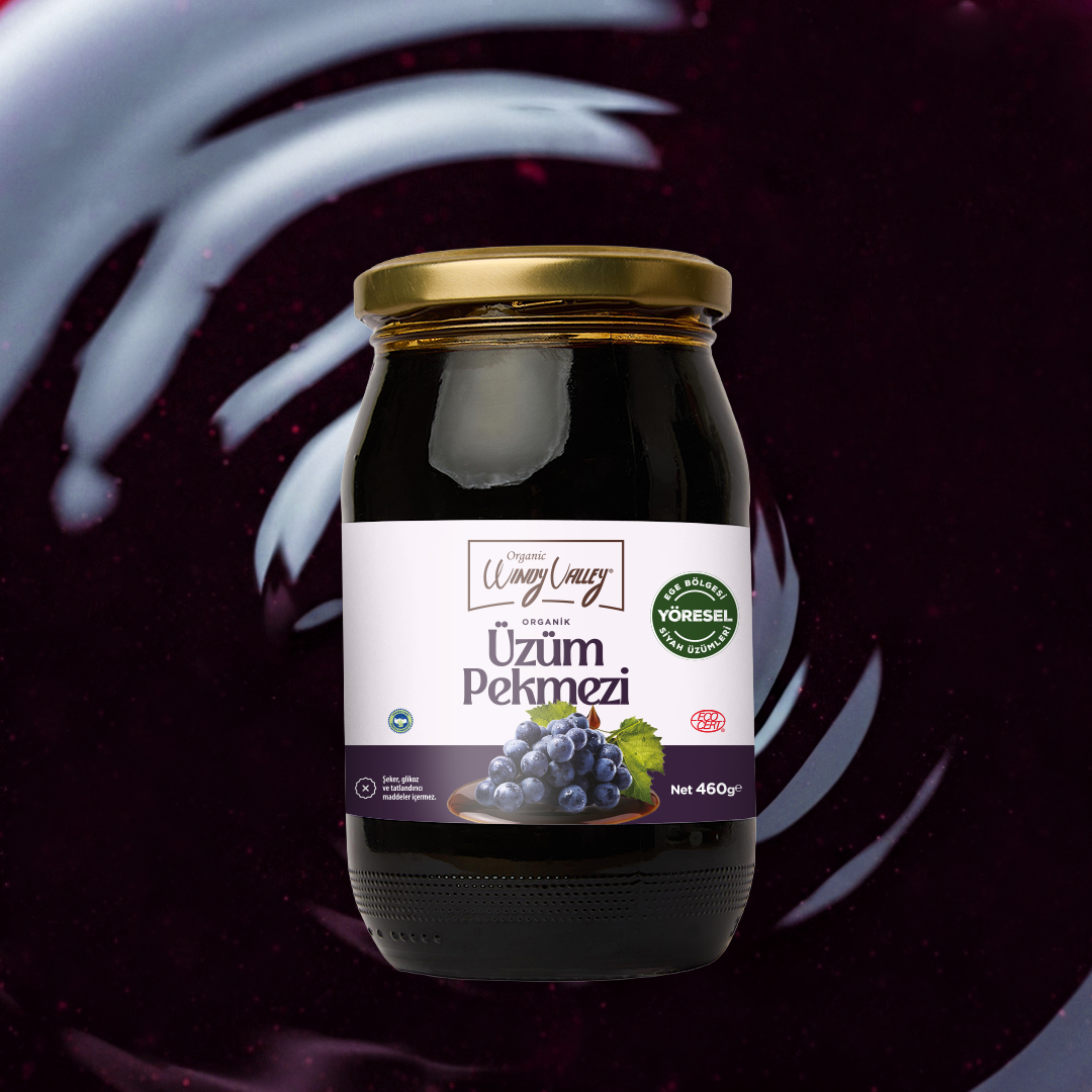 Organik Üzüm Pekmezi   (460gr) Soğuk Sıkım Şeker ilavesiz