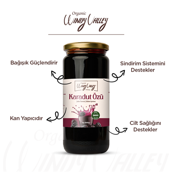 Gurme Karadut Özü  (640 gr ) Soğuk Sıkım, Şeker ilavesiz, Gluten içermez  