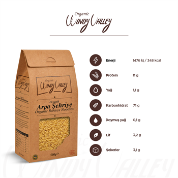 Organik Arpa Şehriye (500 gr) Yerli ürün 