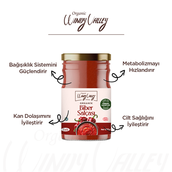 Organik Biber Salçası (Tatlı) (610 gr)   İlave tuz içermez