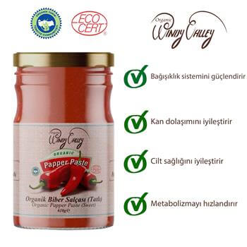 Organik Biber Salçası (Tatlı) (610 gr)   İlave tuz içermez