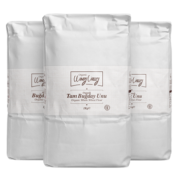 Organik Buğday Unları Seti; Buğday unu ( 1 Kg), Tam Buğday unu ( 1 Kg), Siyez unu ( 1 Kg) Yerli Üretim 