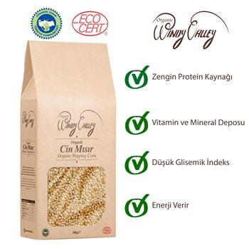 Organik Patlatmalık Mısır (500 gr ) GDO suz, Yerli Ürün 