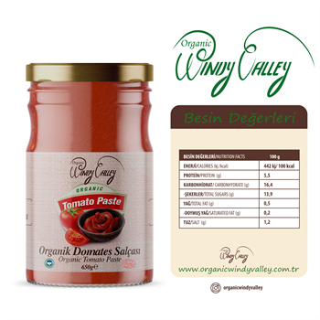 Organik Domates Salçası 2li Paket  (650gr+650gr) İlave Tuz İçermez