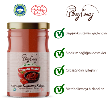 Organik Domates Salçası 2li Paket  (650gr+650gr) İlave Tuz İçermez