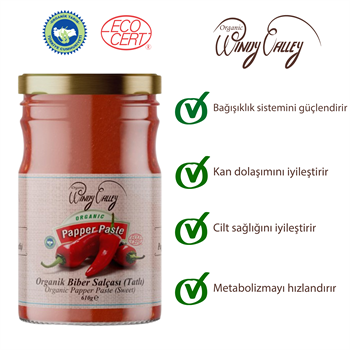 Organik Domates Salçası (650gr) - Biber Salçası (Tatlı) (610 gr) İlave Tuz İcermez  
