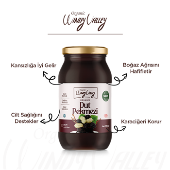 Organik Dut Pekmezi (460gr) Soğuk Sıkım, Şeker ilavesiz  