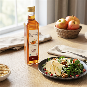 Organik Elma Sirkesi (500 ml) Katkısız Doğal Fermente 