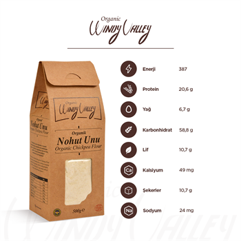 Organik Glutensiz Nohut Unu  (500 gr)  Yerli ürün 