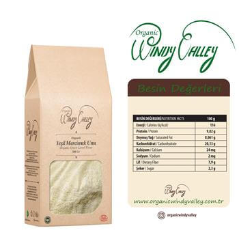 Organik Yeşil Mercimek Unu (500 gr) Glutensiz , Yerli ürün 