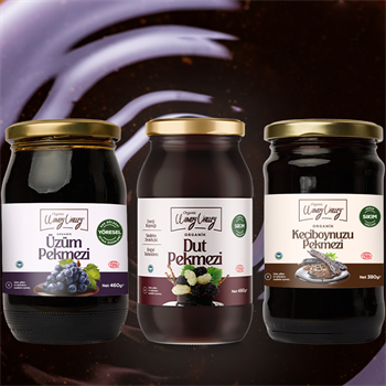 Organik Pekmez Seti (3lü Set) - Üzüm, Dut, Keçi Boynuzu Pekmezi