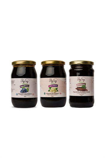 Organik Pekmez Seti (3lü Set) - Üzüm, Dut, Keçi Boynuzu Pekmezi