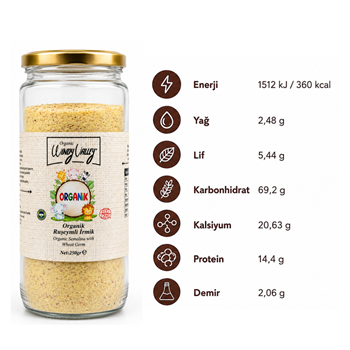 Organik Ruşeymli  İrmik  (250 gr)   