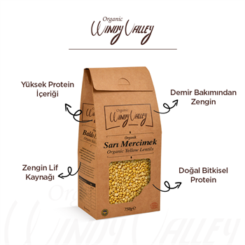 Organik Sarı Mercimek 750 gr