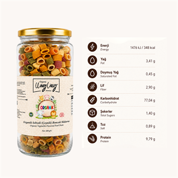 Organik Sebzeli (Çeşnili) Boncuk Makarna (280 gr)
