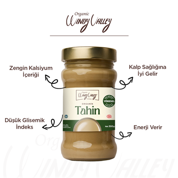 Organik Tahin (300 gr)  Yerli susam, Gluten içermez, İlave yağ içermez  