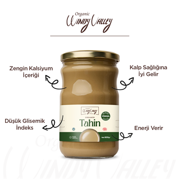 Organik Tahin (600 gr) Yerli susamdan üretilmiştir.Gluten içermez.İlave yağ içermez