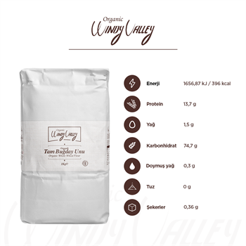 Organik Tam Buğday Unu (1 Kg)