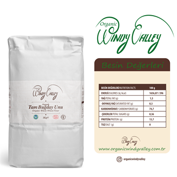 Organik Tam Buğday Unu (2 Kg)  Yerli ürün