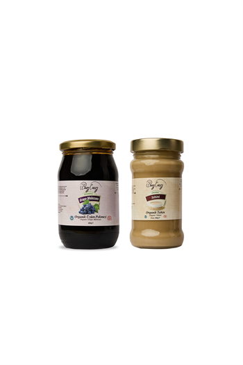 Organik Üzüm Pekmezi (460 gr) - Organik Tahin (300gr)  Şeker İlavesiz