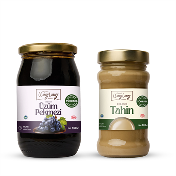 Organik Üzüm Pekmezi (460 gr) - Organik Tahin (300gr)  Şeker İlavesiz