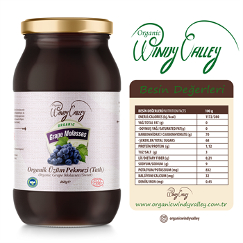 Organik Üzüm Pekmezi   (460gr) Soğuk Sıkım Şeker ilavesiz